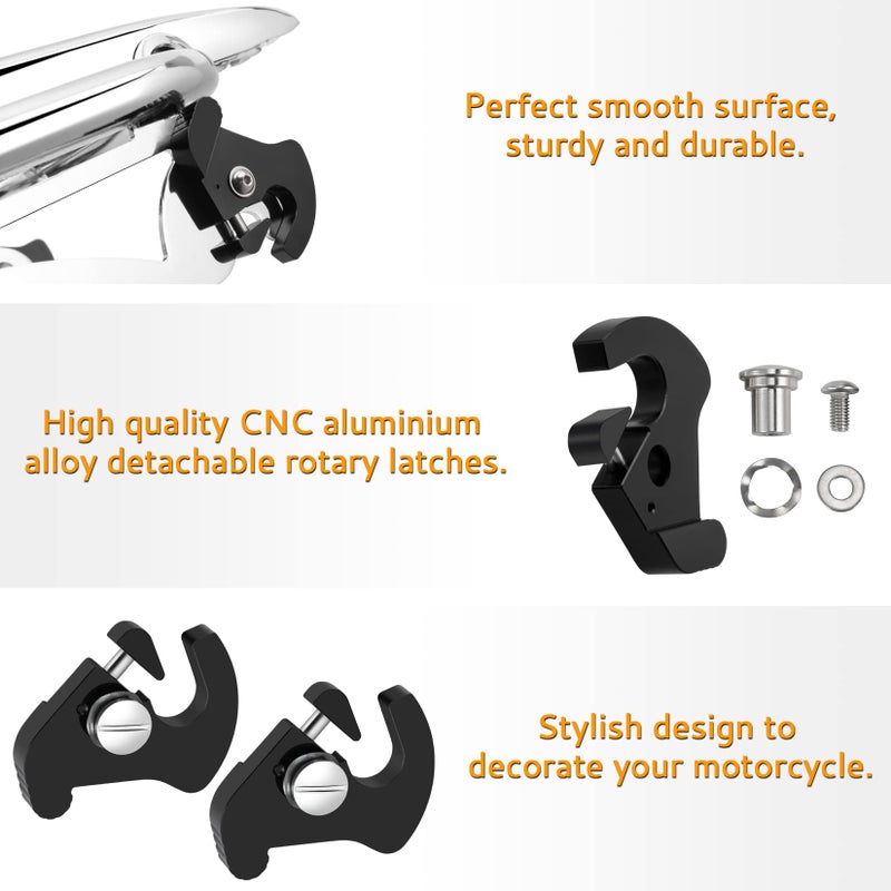 PBYMT Black Detachable Mounting Luggage Rack Clips Sissy Bar Latch Clips Fit for Harley Davidson Softail Sportster Touring Street Glide Road King Electra Glide 1986-2024 - Image 5